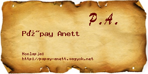 Pápay Anett névjegykártya