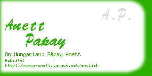 anett papay business card
