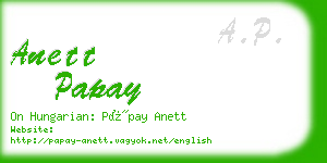 anett papay business card